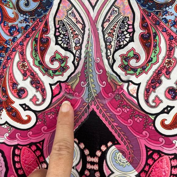 Unity World Y2K Babydoll Top Sz M Boho Fairy Grunge Tunic Pleated Sequin Paisley - Picture 10 of 12